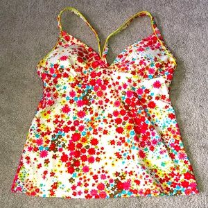 Athleta Tankini Top Swimwear XS Floral Multi‎ Colored